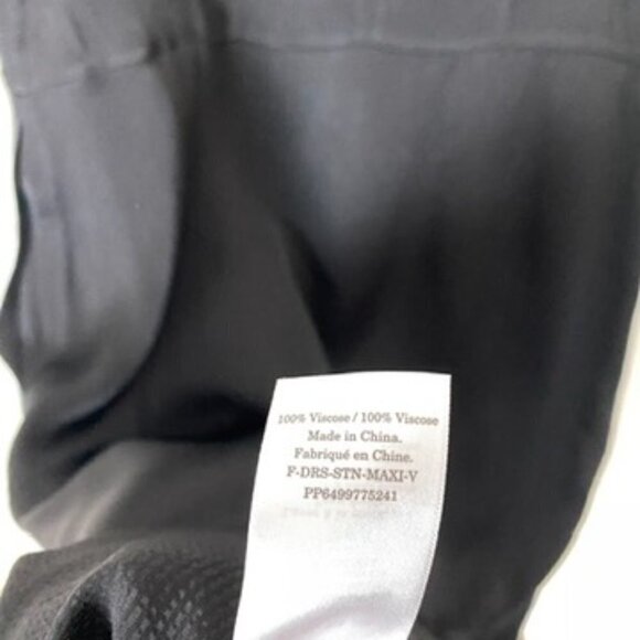 Everlane Satin Black Maxi Dress Womens Small Sleeveless V Neck Pockets - Picture 10 of 11